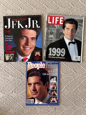 John F. Kennedy Jr & Carolyn Bessette Magazine Tribute Bundle of 3